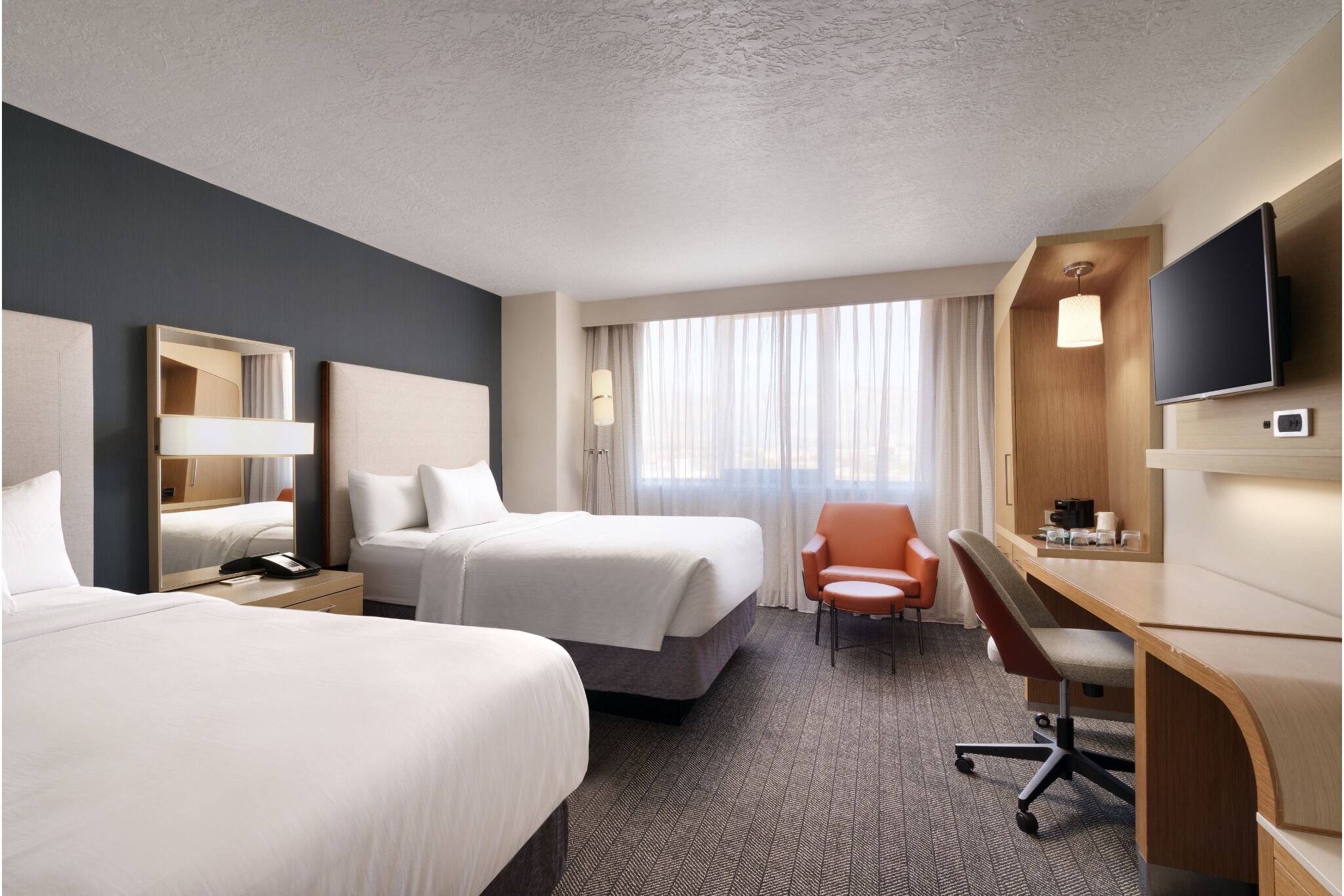 In-room safe, desk, laptop workspace, blackout drapes