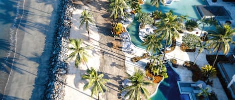 2 outdoor pools, open 7:00 AM to 7:00 PM, cabanas (surcharge)