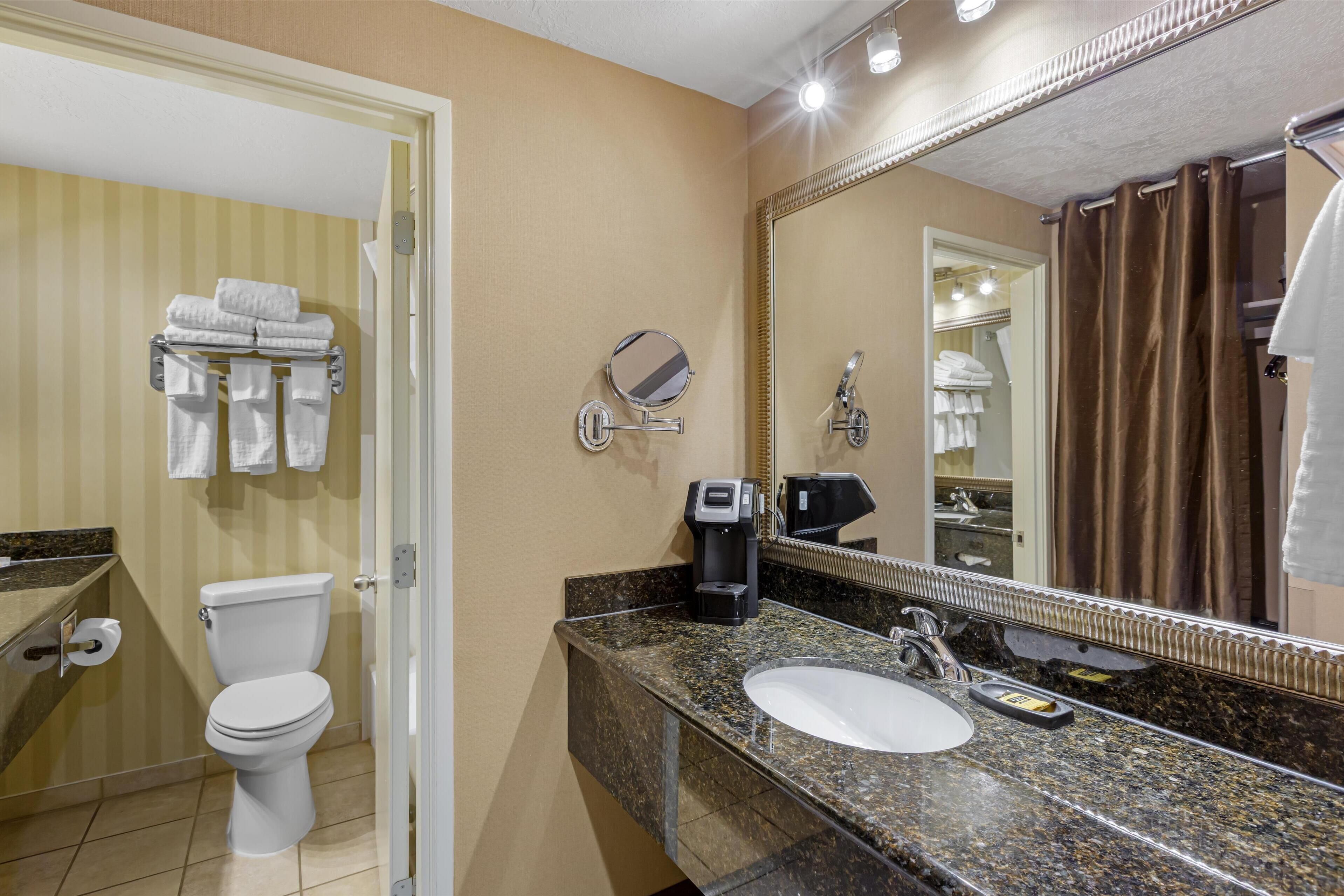suite, 2 queen beds, non smoking, refrigerator | bathroom | free toiletries, hair dryer, towels, soap