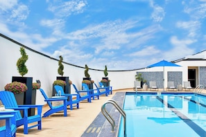 Outdoor pool, open 6:00 AM to 10:00 PM, pool umbrellas, pool loungers