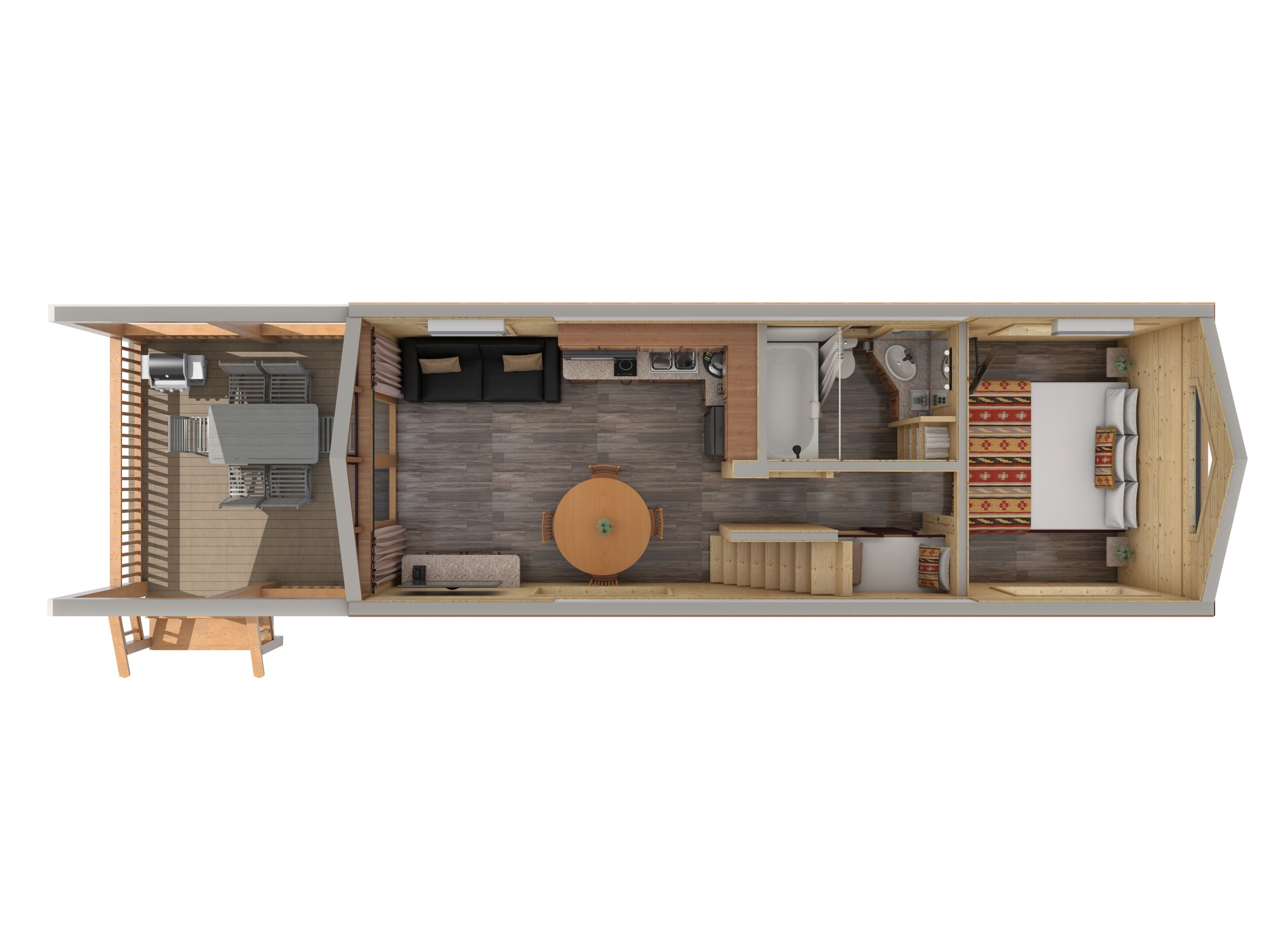 red cliff view loft cabin | living area