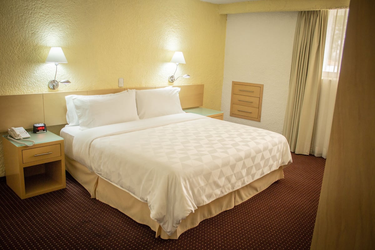 Standard Room, 1 King Bed (Walk-In Shower) | In-room safe, desk, laptop workspace, iron/ironing board