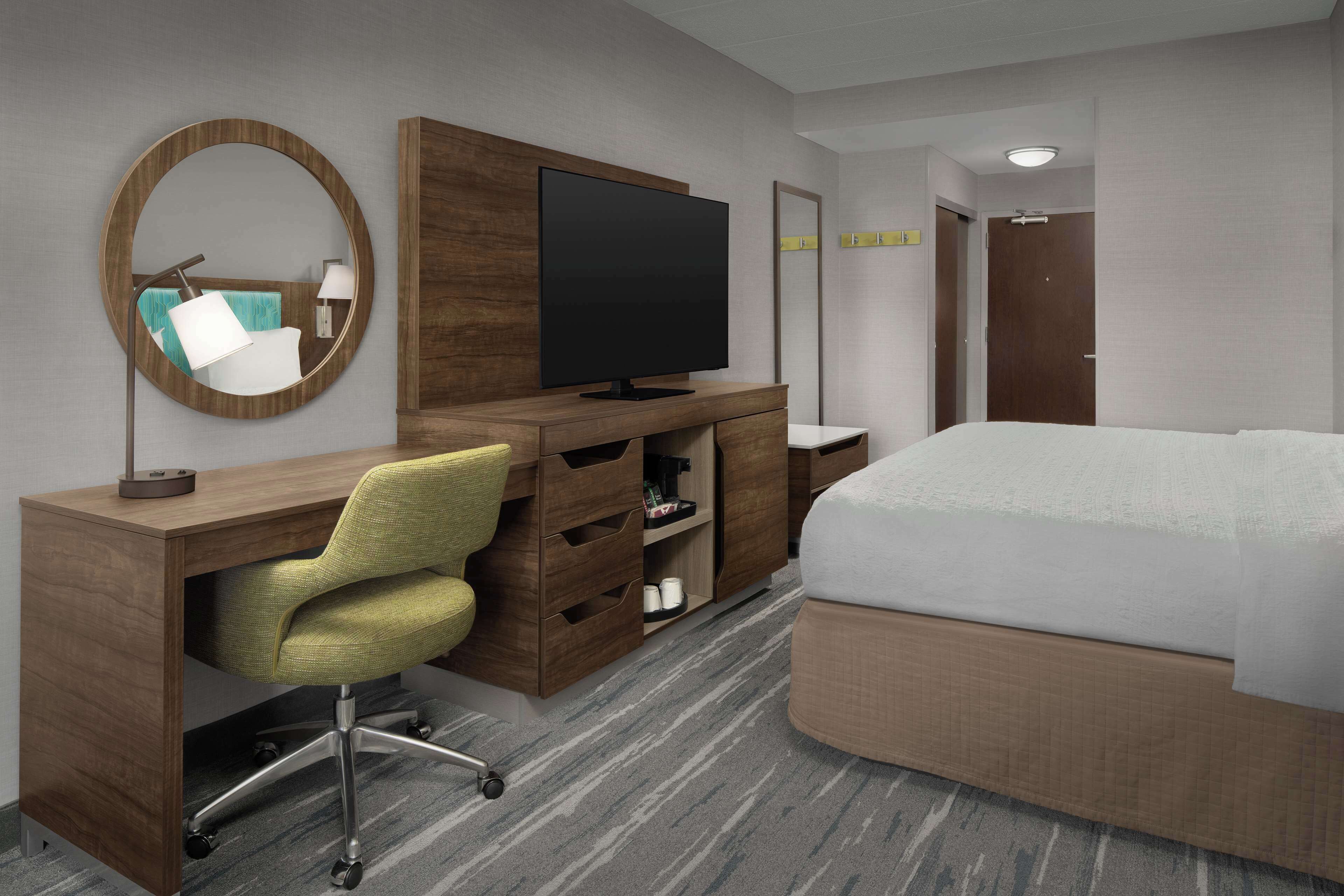 desk, blackout curtains, iron/ironing board, free wifi