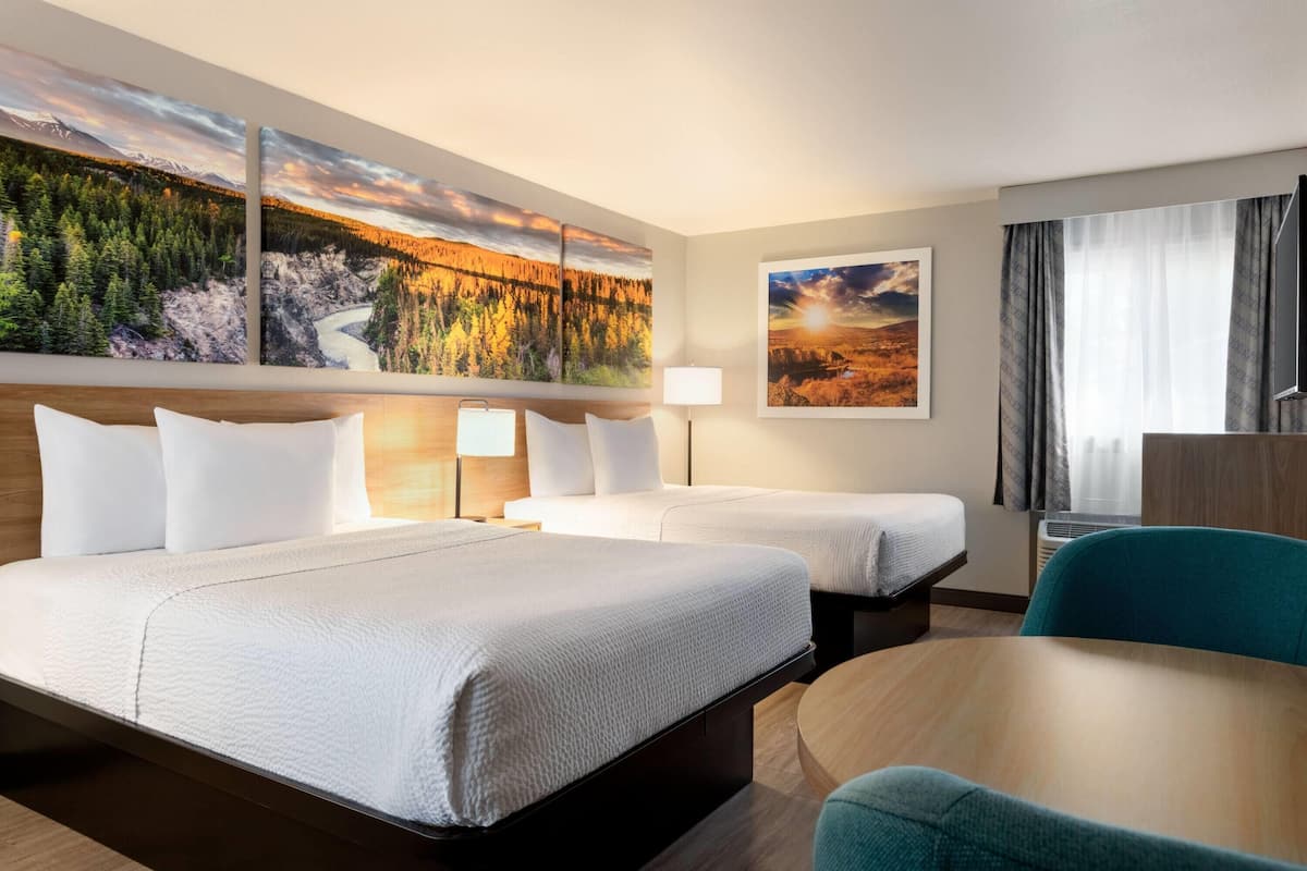 Room, 2 Queen Beds, Non Smoking | Iron/ironing board, free WiFi, bed sheets, alarm clocks