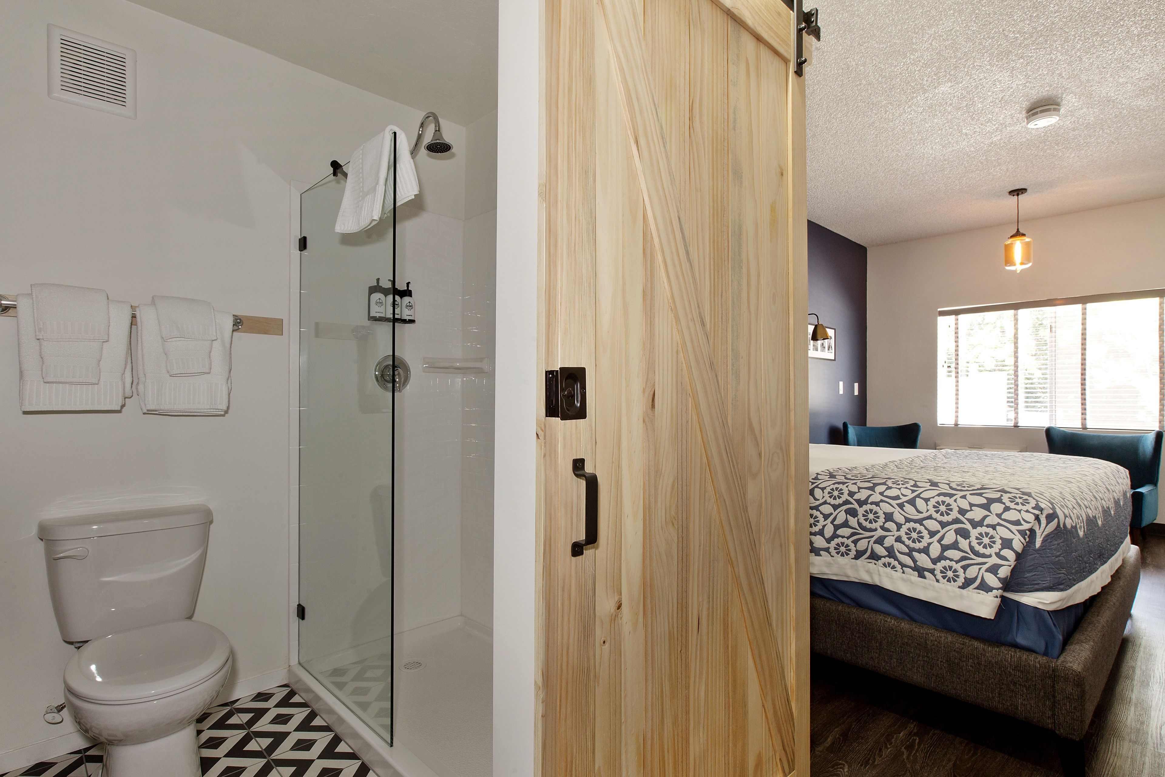 standard room, 1 king bed | bathroom shower