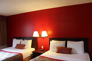 Standard Room, 2 Queen Beds, Non Smoking, Refrigerator & Microwave | Blackout drapes, iron/ironing board, free WiFi, bed sheets