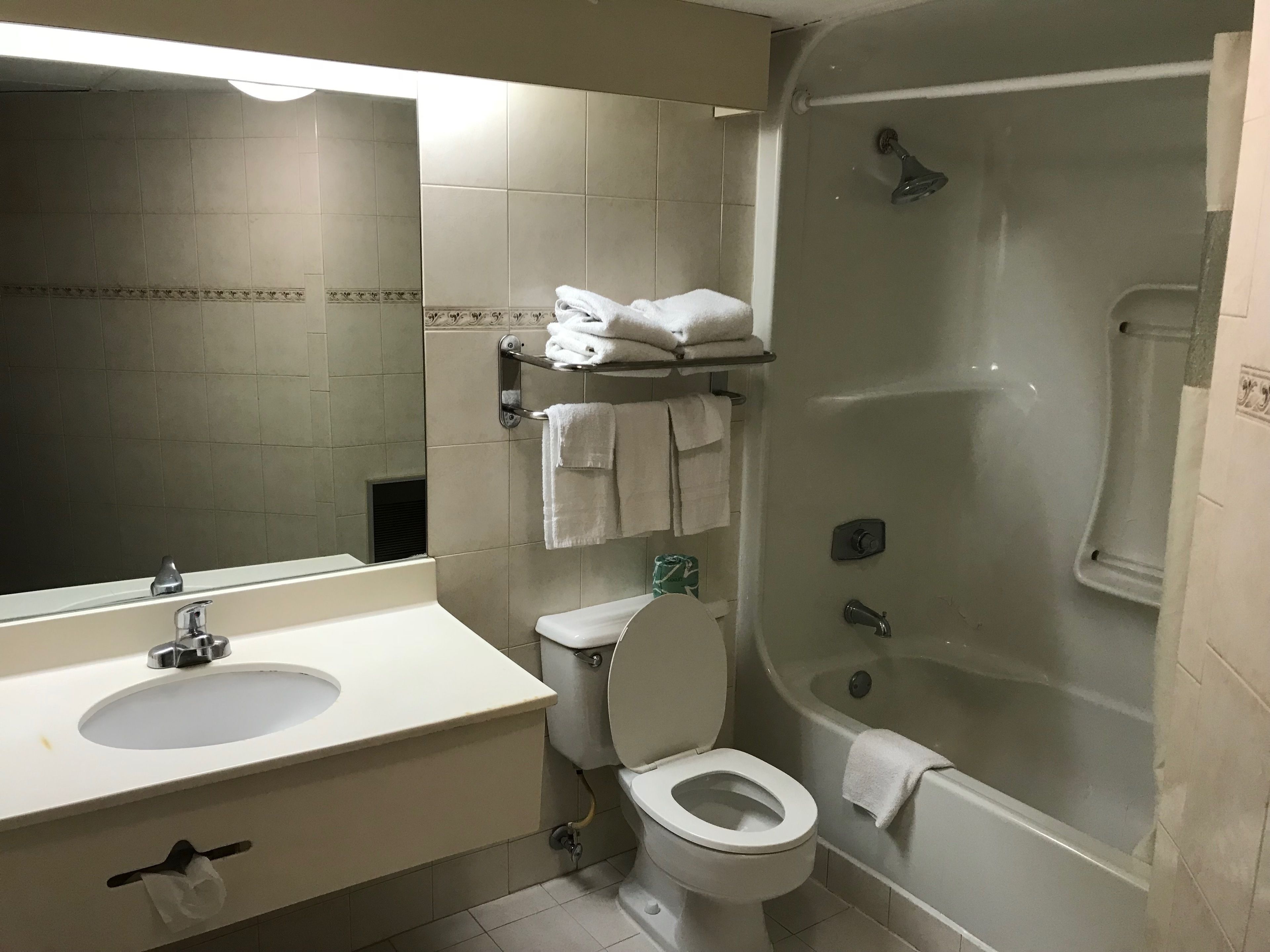 studio suite, 1 king bed, non smoking | bathroom | deep-soaking bathtub, hydromassage showerhead, free toiletries