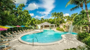 2 室外游泳池,池畔遮阳伞,日光浴躺椅