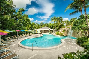 2 outdoor pools, pool umbrellas, pool loungers