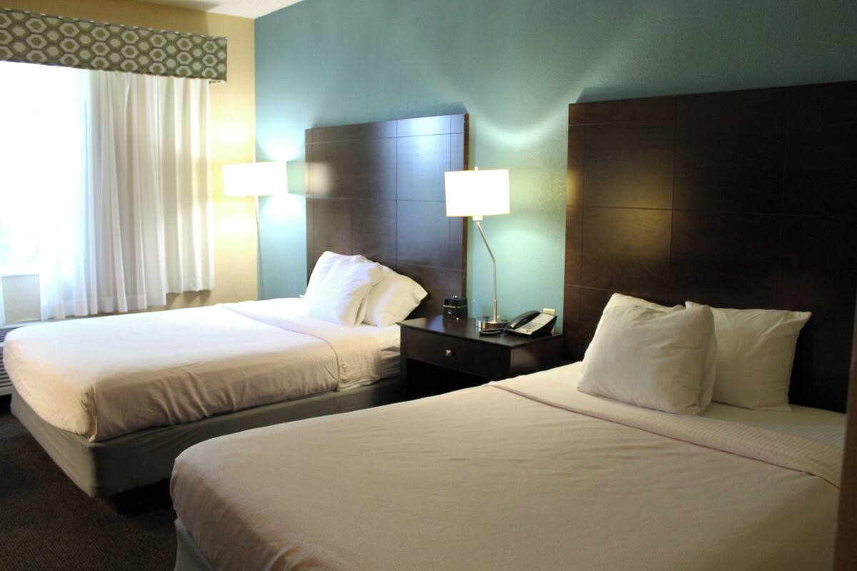 Premium bedding, pillow-top beds, desk, iron/ironing board