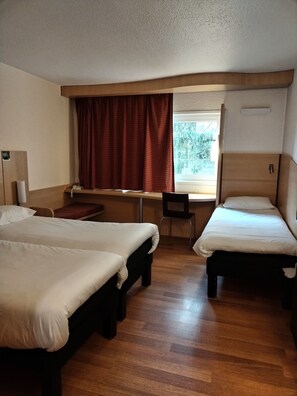 Standard Room, 3 Single Beds | In-room safe, individually furnished, desk, blackout curtains