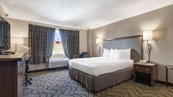 Desk, blackout drapes, iron/ironing board, free WiFi