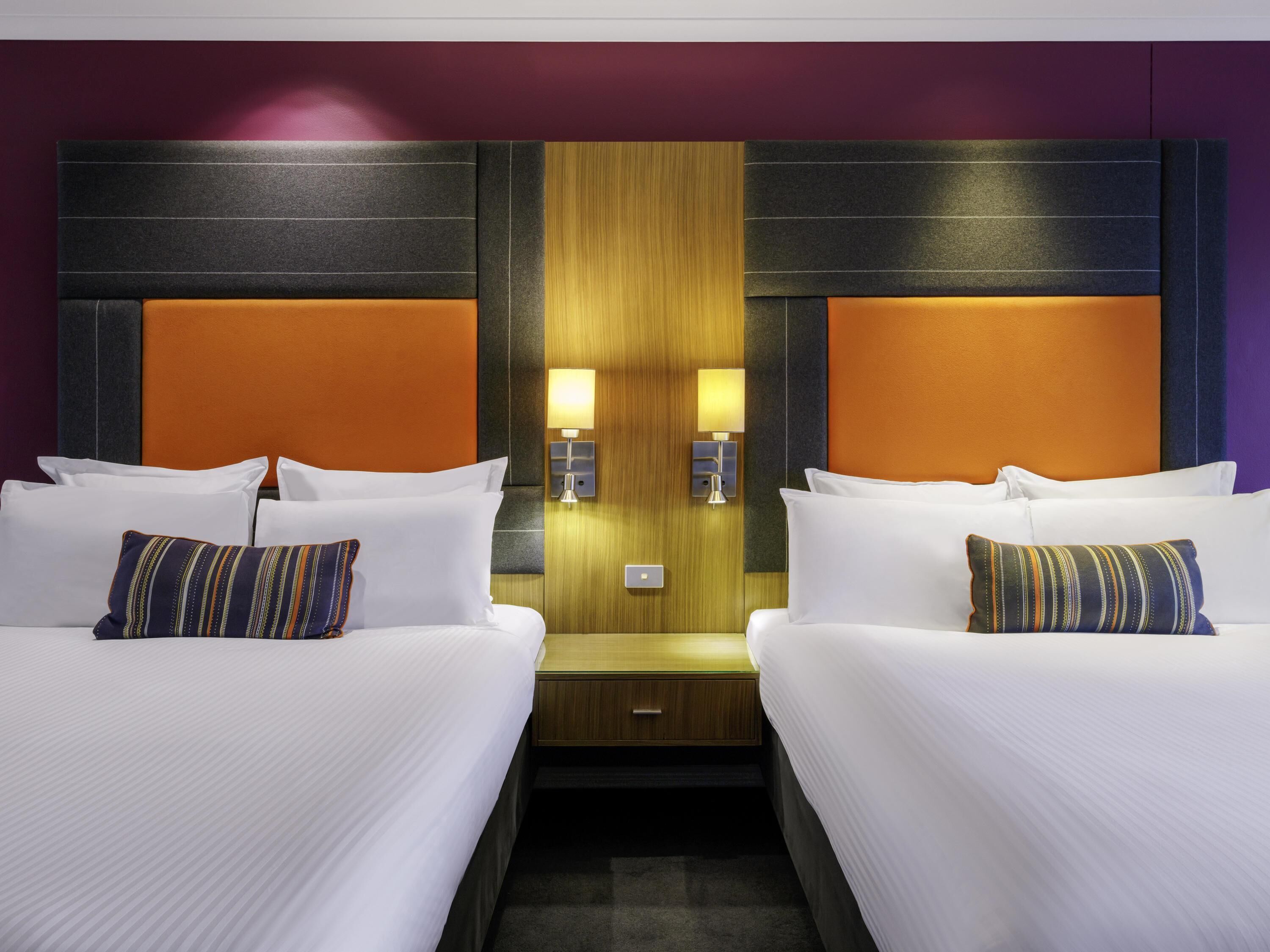 클래식룸, 더블침대 2개 | 이탈리아 프레떼 시트, 고급 침구, 필로우탑 침대, 미니바