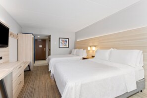 A hotel room with two beds, a desk, a television, and a wooden headboard. - Holiday Inn Express Hopewell - Fort Lee by IHG (Hopewell)