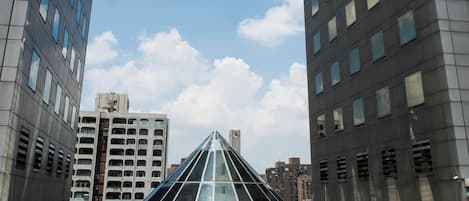 Seasonal outdoor pool, open 8:00 AM to noon, sun loungers