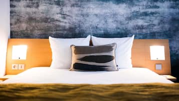 Memory foam beds, in-room safe, desk, blackout drapes