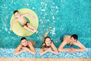 Indoor pool, open 5:00 AM to 10:00 PM, sun loungers