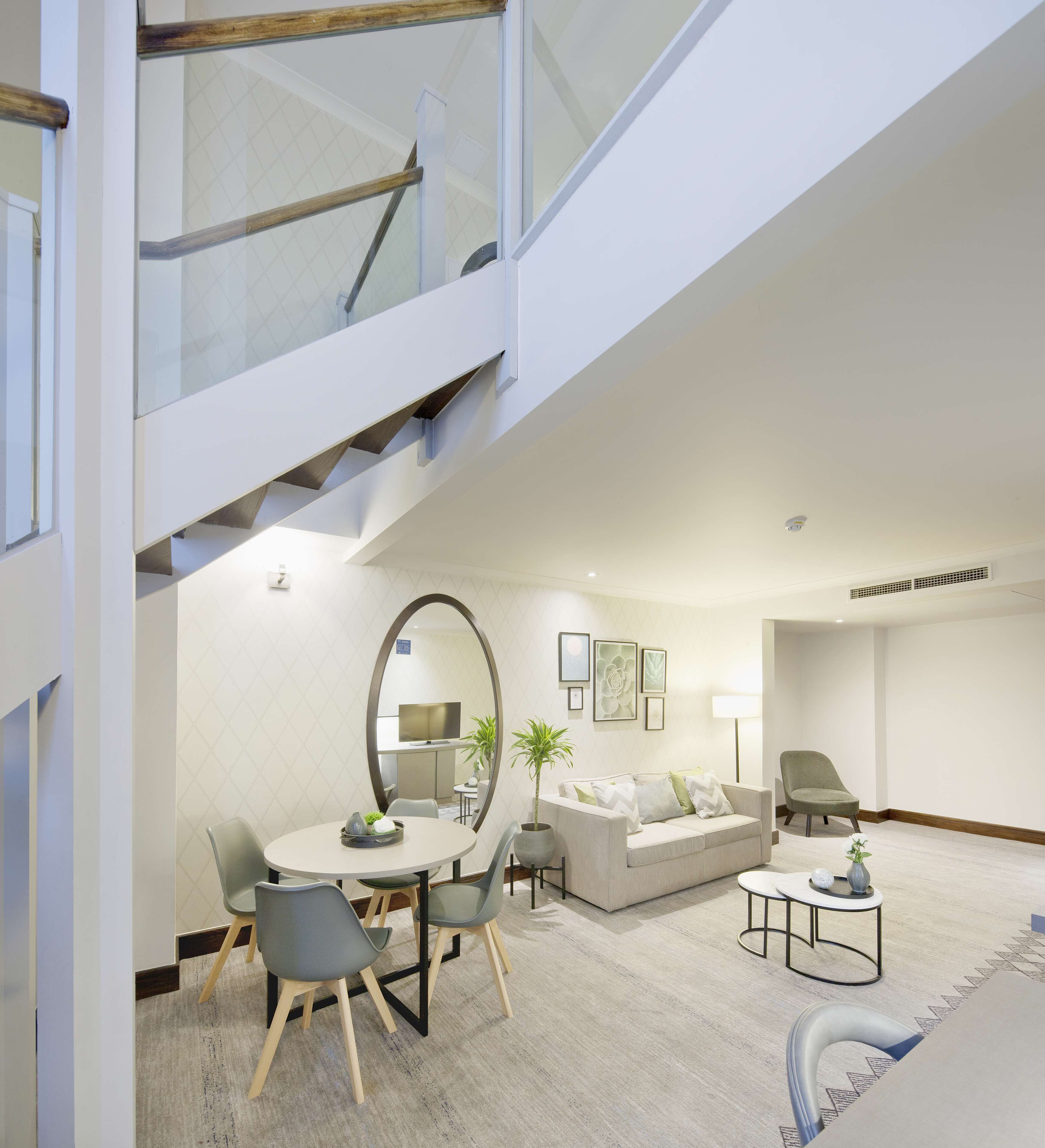 40-inch flat-screen TV with satellite channels, TV