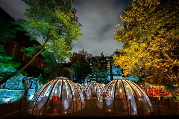 Outdoor banquet area