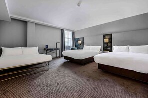 Deluxe Room, Multiple Beds | Premium bedding, in-room safe, desk, laptop workspace