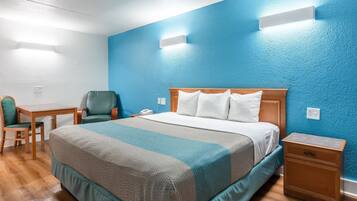 Blackout curtains, free WiFi, bed sheets