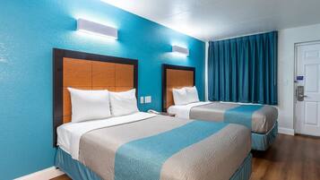 Blackout curtains, free WiFi, bed sheets