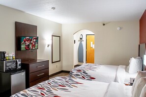Deluxe Room, 2 Queen Beds (Smoke Free) | Desk, iron/ironing board, free WiFi, bed sheets - Red Roof Inn & Suites Middletown - Franklin (Franklin)