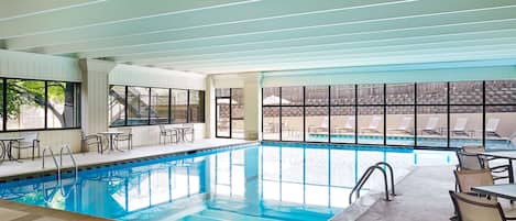 Indoor pool, seasonal outdoor pool, pool loungers