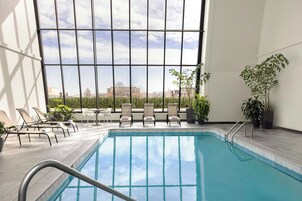 Indoor pool, seasonal outdoor pool, pool loungers