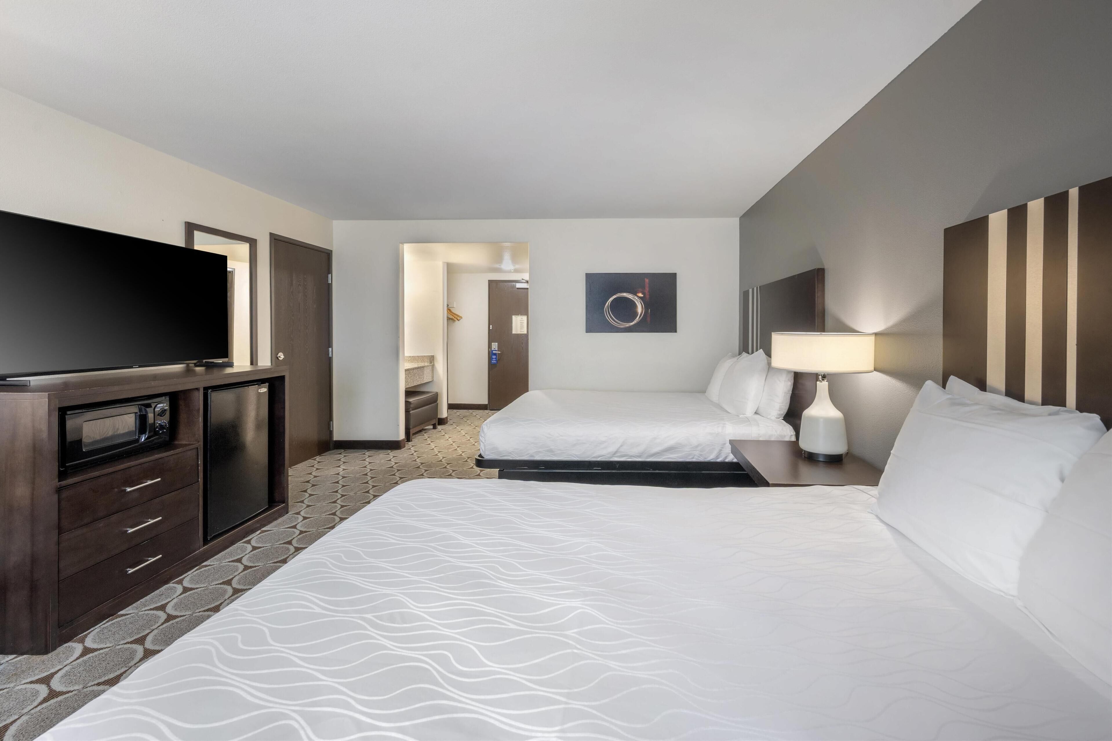 standard room, 2 queen beds, accessible, non smoking | 1 bedroom, in-room safe, desk, laptop workspace