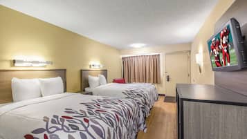 Premium bedding, desk, blackout curtains, iron/ironing board