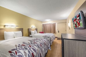 Deluxe Room, 2 Double Beds (Smoke Free) | Premium bedding, desk, blackout curtains, iron/ironing board - Red Roof Inn Kalamazoo West - Western Michigan U (Kalamazoo)