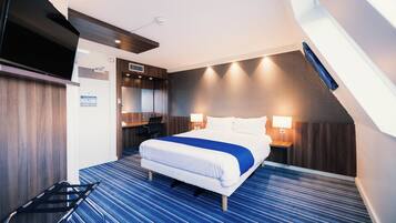 In-room safe, desk, laptop workspace, soundproofing