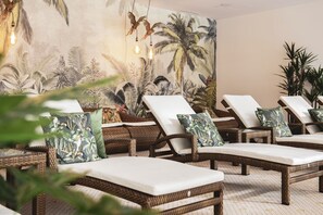 Behandlingsrom for par, badstue, dampbad og tyrkisk bad/hamam