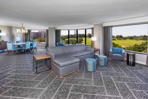 Suite, 1 King Bed (Parlor) | Living area | 49-inch LED TV with digital channels, TV, MP3 dock - DoubleTree by Hilton Tulsa - Warren Place (Tulsa)