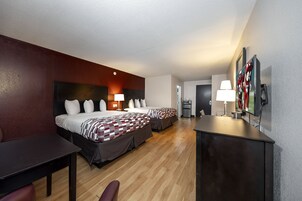 Deluxe Room, 2 Queen Beds, Non Smoking | 1 bedroom, desk, iron/ironing board, free WiFi