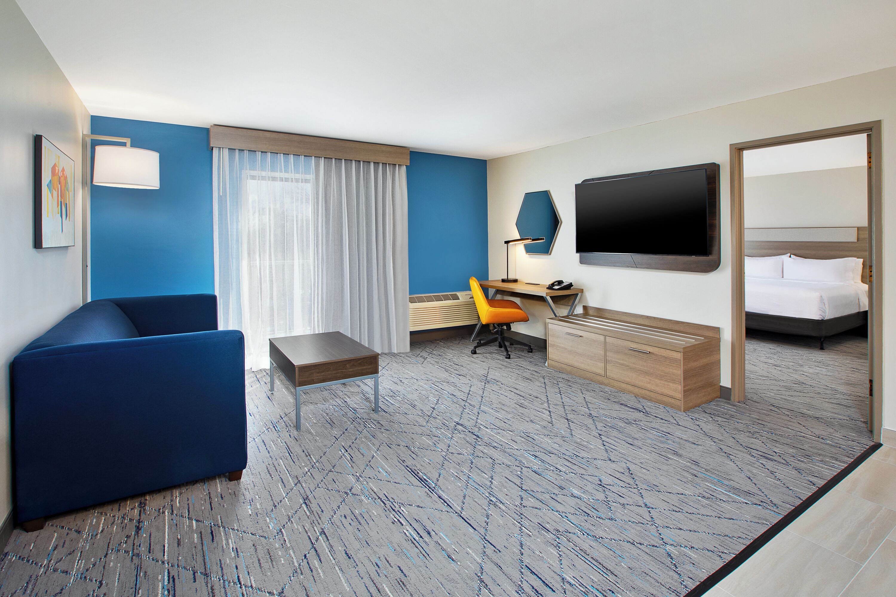 37-inch LCD TV with cable channels, TV, MP3 dock