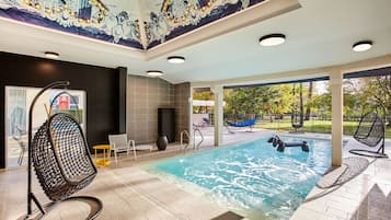 Indoor pool, seasonal outdoor pool