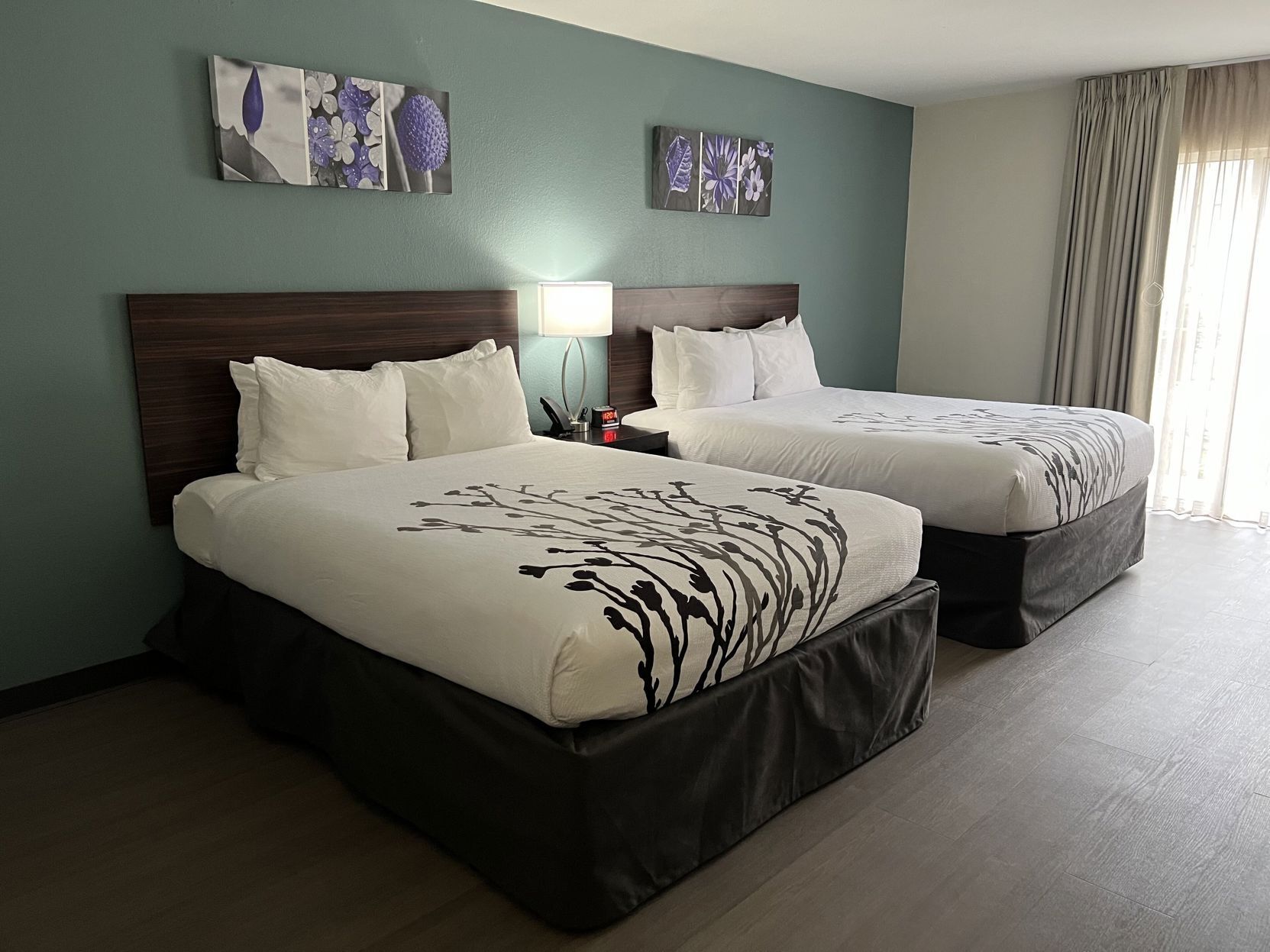 Down duvets, pillow-top beds, desk, blackout curtains