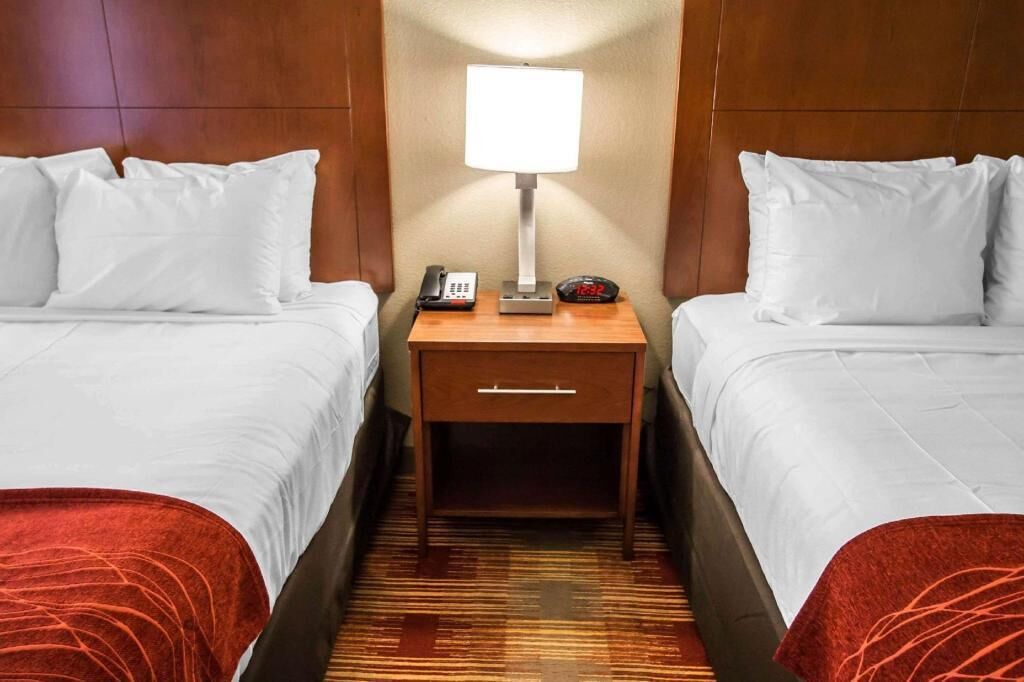 Down duvets, pillow-top beds, desk, blackout curtains