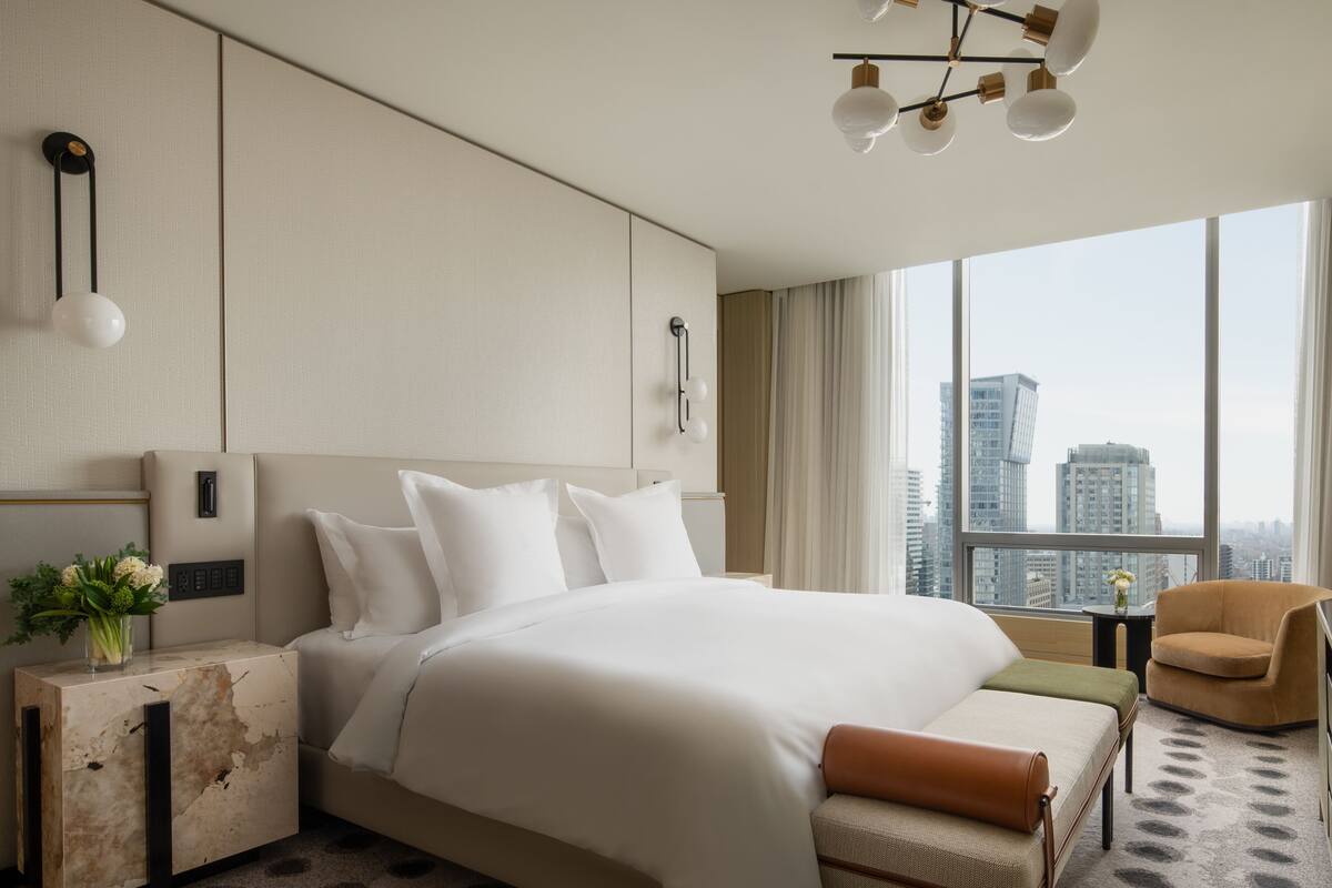 Superior, One King Bed, Accessible | Frette Italian sheets, premium bedding, down comforters, pillowtop beds