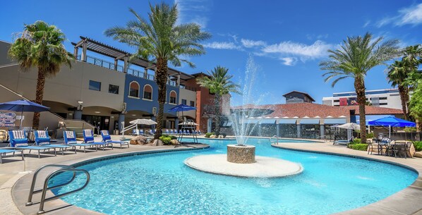 3 outdoor pools, a heated pool, cabanas (surcharge)