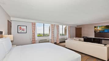 Junior Suite, 1 King Bed (Parlor) | Living area | 55-inch LCD TV with cable channels, TV