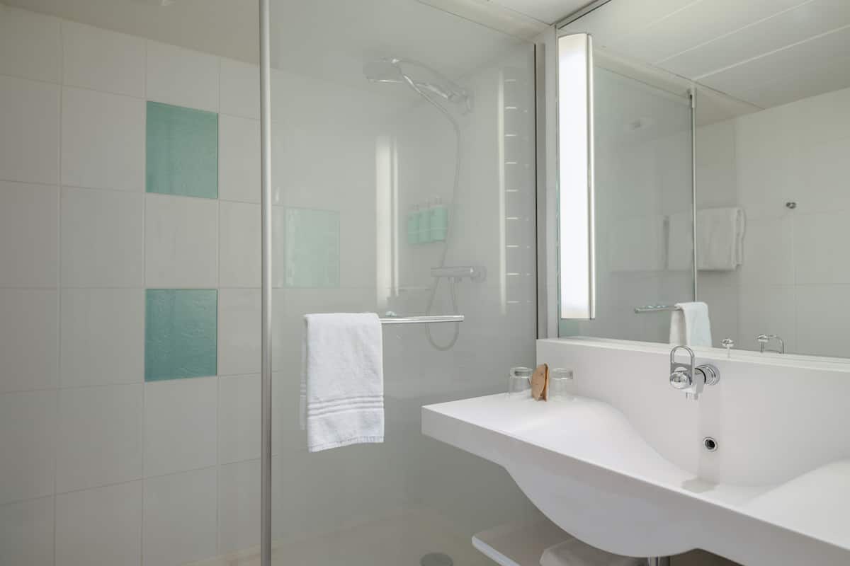 executive room, 1 double bed with sofa bed (and sofa) | bathroom | free toiletries, hair dryer, towels