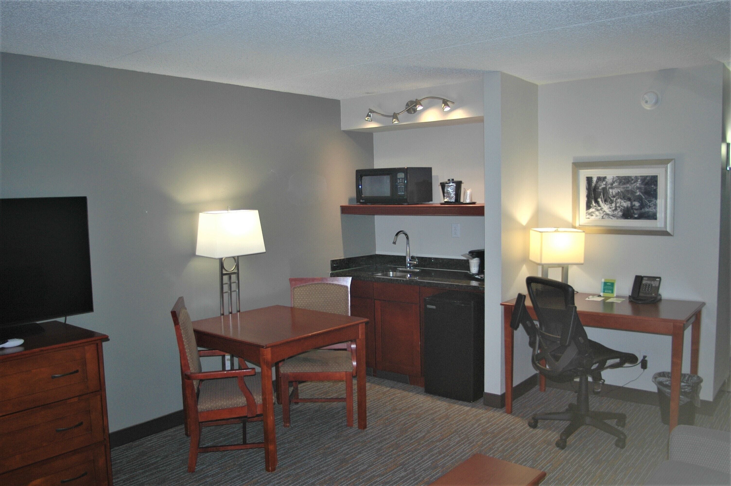 suite, 1 king bed with sofa bed, non smoking (city/courtyard view) | living area | 50-inch flat-screen tv with satellite channels, tv