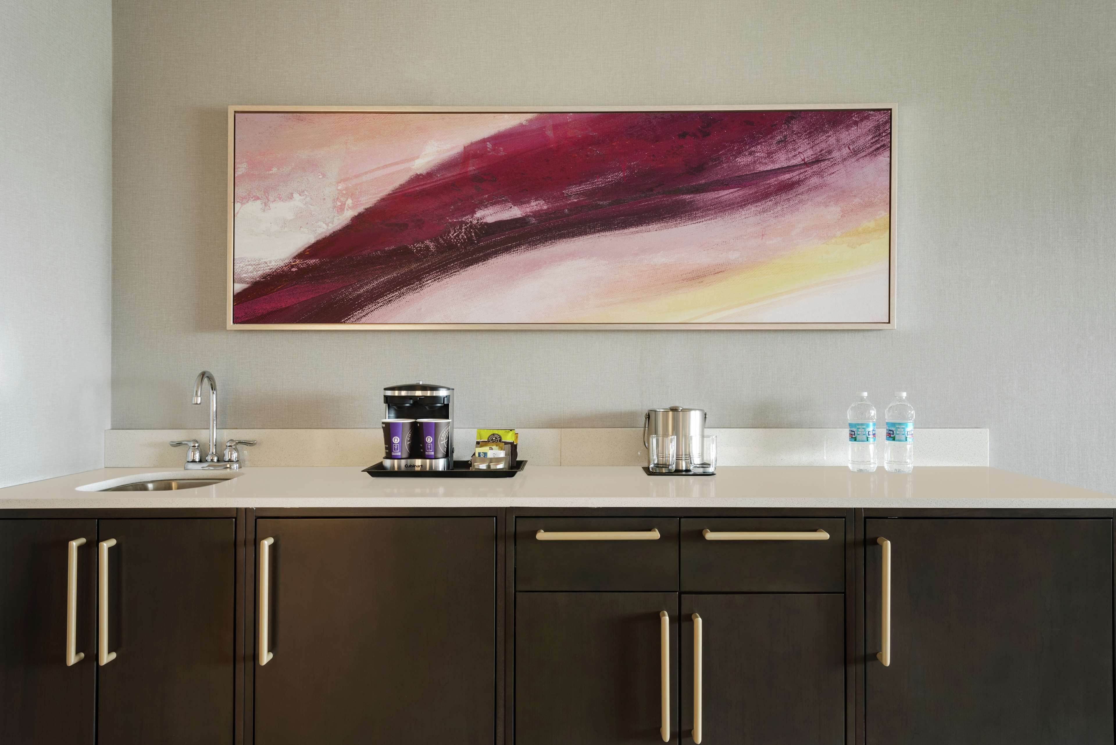 fridge, microwave, coffee/tea maker