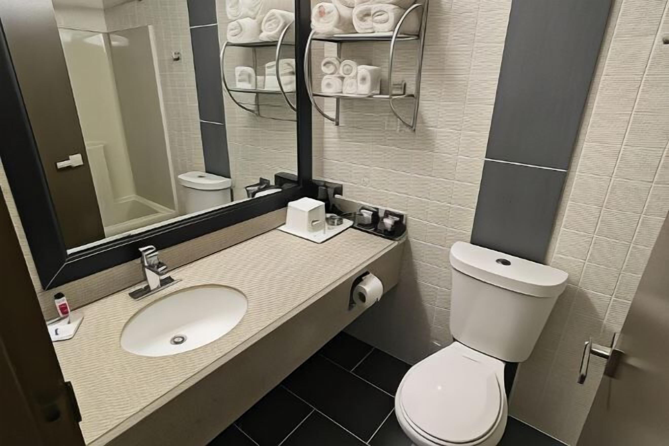 Bathroom | Combined shower/tub, free toiletries, hair dryer, towels