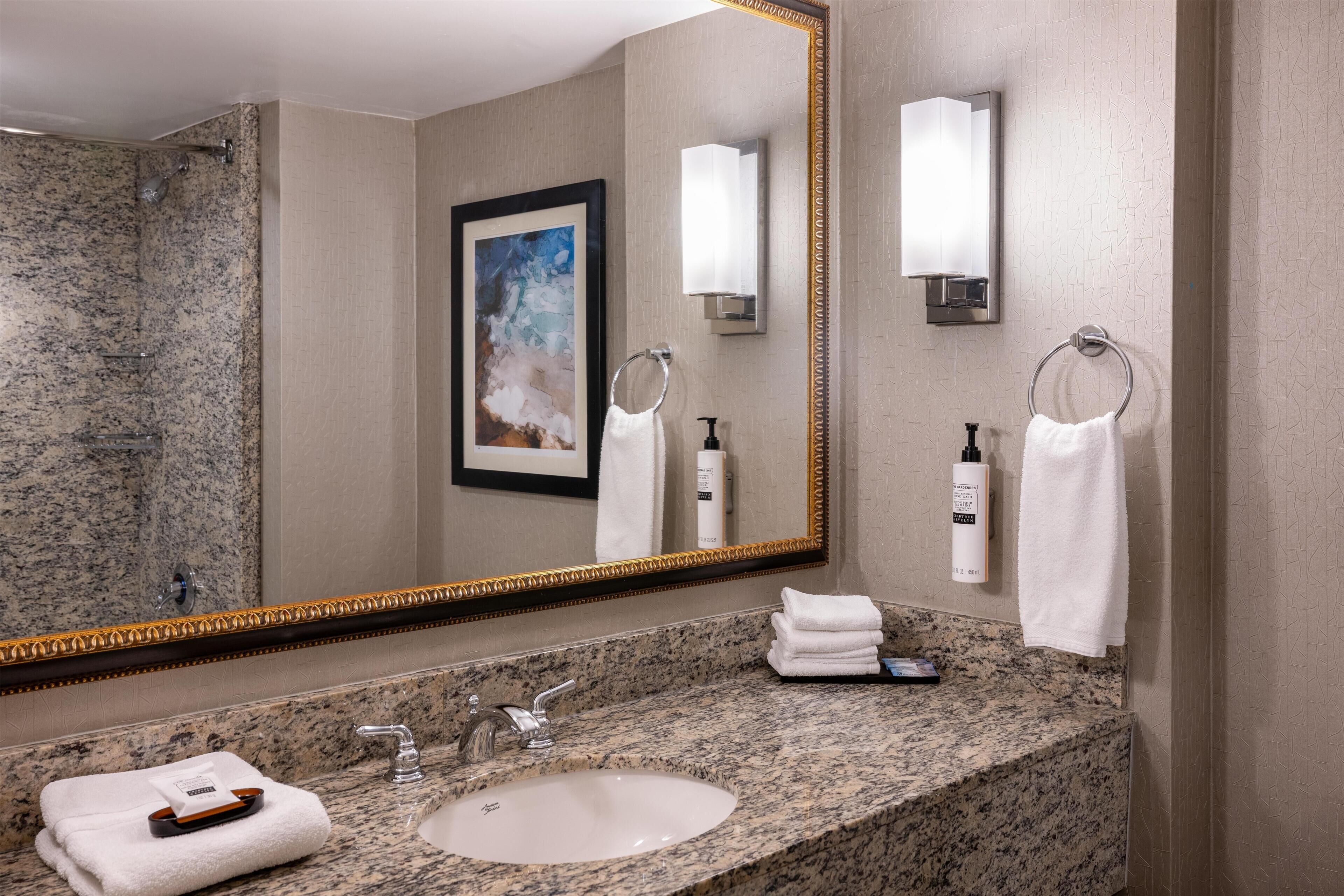 Free toiletries, hair dryer, towels