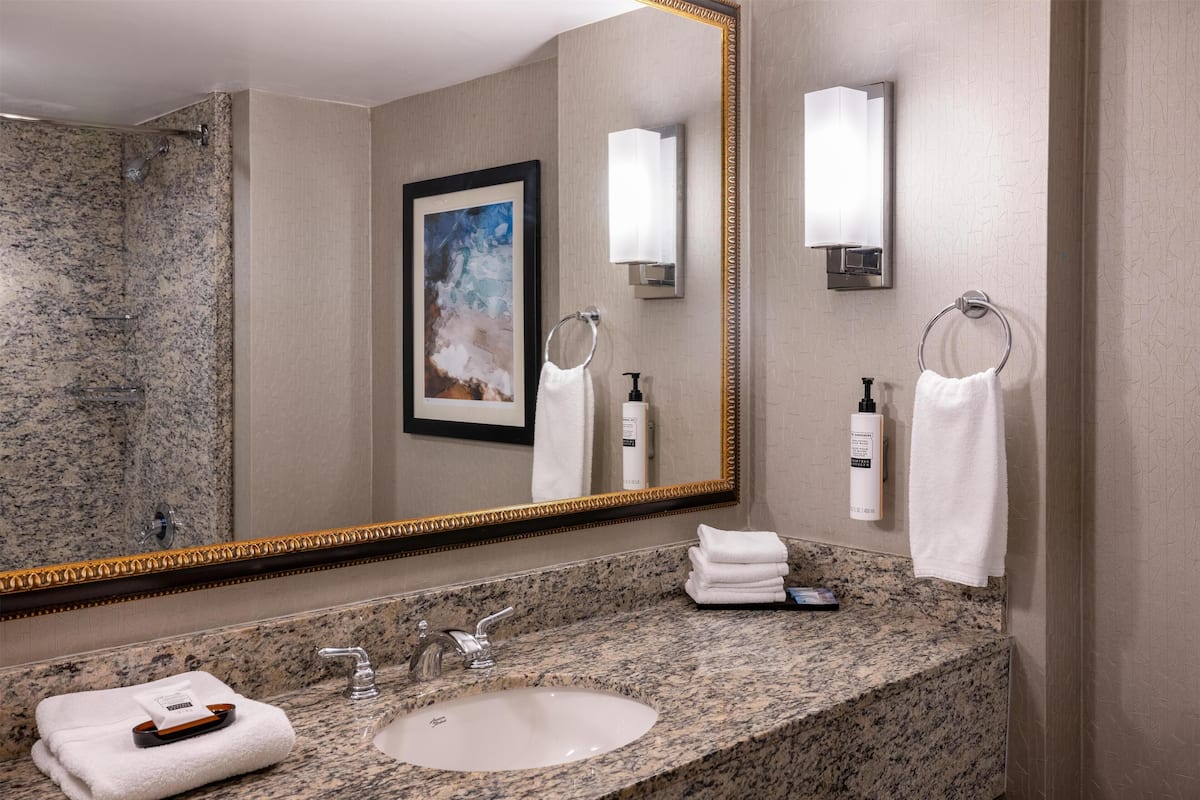 Free toiletries, hair dryer, towels