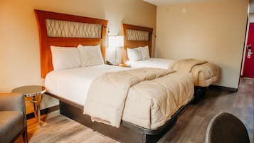 Premium bedding, desk, iron/ironing board, bed sheets